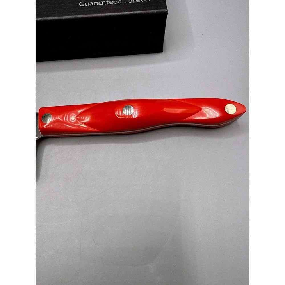 Cutco 1766 KY Santoku Knife Rare Red Handle Engraved New Beginnings with Box